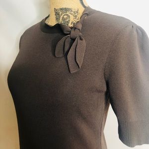 LOFT tie neck short sleeve top size Small